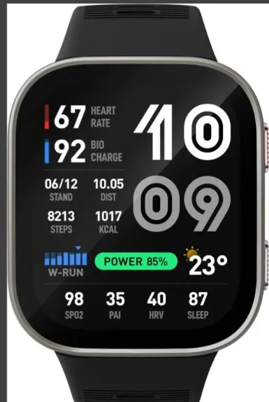 Amazfit Bip Max 50mm Smartwatch, 2.07" AMOLED Display, GPS, 4GB Storage, Offline Maps, Tracker, Hybrid Training, 150+ Sports, HYROX Mode, 5 ATM for Android & iPhone, Silver | A2568