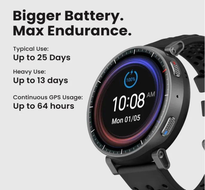 Amazfit Active Max Smartwatch 1.5 Inch AMOLED Display, 25 Day Battery, Offline Maps, NFC, GPS, 4GB Memory, 170+ Sports Modes, 5 ATM Water Protection, Heart Rate & Sleep Tracking for Android & iPhone 3