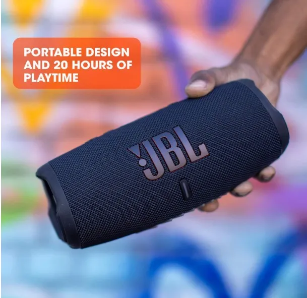 JBL Charge 5 - Portable Bluetooth Speaker with deep bass, IP67 waterproof and dustproof, 20 hours of playtime, built-in powerbank, in blue 3