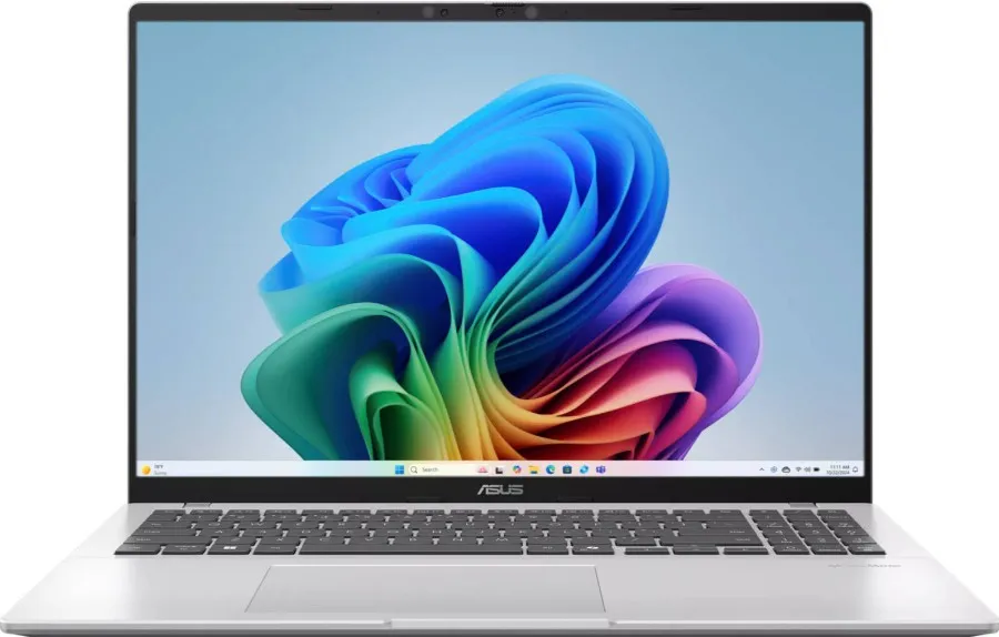 ASUS Vivobook 16 X1607QA Copilot+ Laptop, 16" WUXGA IPS Display, Snapdragon X X1 26 100, 16GB RAM, 1TB SSD, Qualcomm Adreno, Windows 11 Home, Cool Silver | 90NB15Z2-M007H0