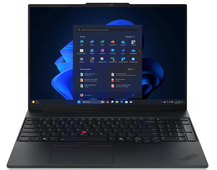Lenovo ThinkPad E16 Gen 3 Laptop, 16" WUXGA IPS 60Hz Display, Intel Core Ultra 7 256V, 16GB RAM, 512GB SSD, Intel Arc Graphics 140V, English (EU) K/B, No OS, Black | 22AY0016GQ