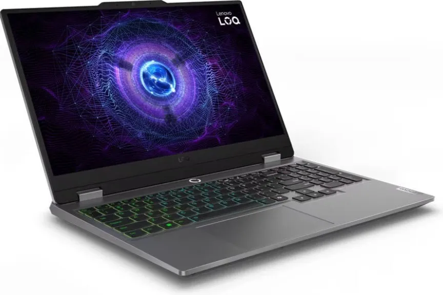 Lenovo LOQ 15IRX9 Gaming Laptop, 15.6" FHD 144Hz IPS Display, Intel Core i7-13650HX Processor, 16GB RAM, 512GB SSD, GeForce RTX 3050 6GB GPU, White Backlit ENG K/B, No OS, Luna Grey | 83DV0072PS