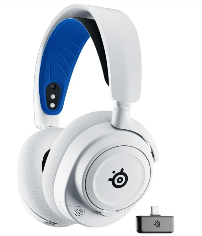 SteelSeries Arctis Nova 7P Wireless PS5 Gaming Headset - Neodymium Magnetic Drivers - Dual Wireless PlayStation & Bluetooth - 38H USB-C Battery - Gen2 AI Mic - Supports PS4, PC, Switch, Mobile - White