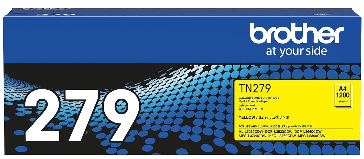 Brother TN279 Toner Cartridge, Up to 1200 Pages Yield, Yellow | TN279Y