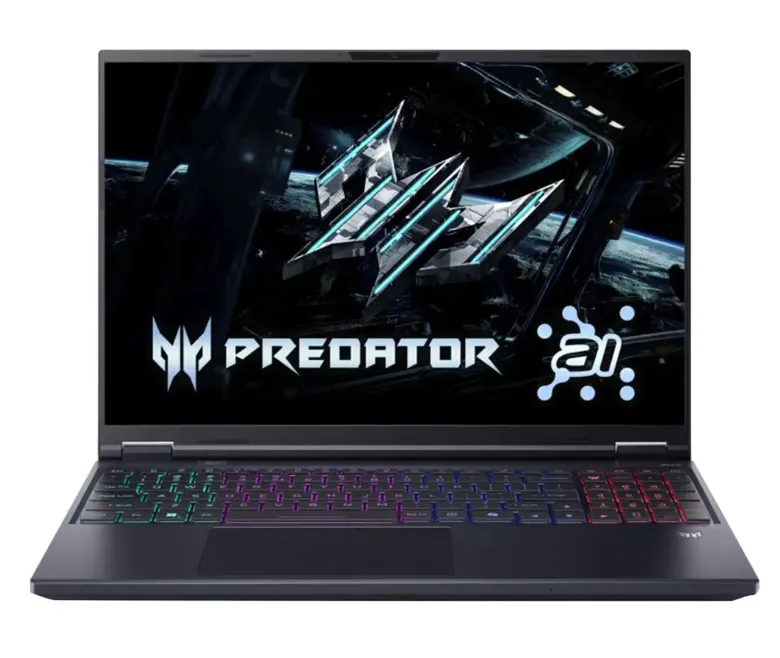 Acer Predator Helios Neo 16 AI Gaming Laptop, Intel Core Ultra 9 275HX Processor, 16GB RAM, 1TB SSD, 8GB Nvidia RTX 5060 Graphics, 16" WQXGA 180Hz Display, Windows 11 Home, 4-Zone RGB English & Arabic Keyboard, 1 Year Warranty | NH.QVQEM.001