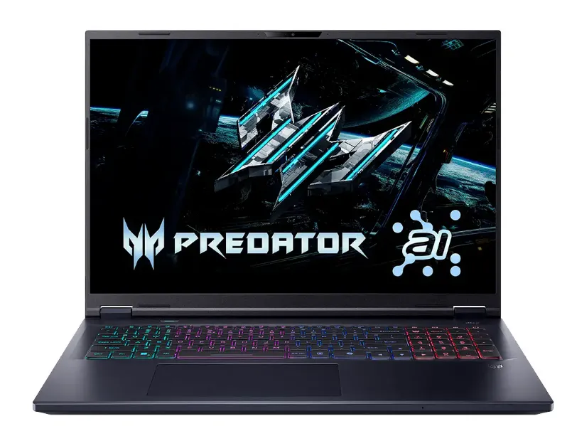 Acer Predator Helios Neo Gaming Laptop, Intel Core Ultra 9 275HX Processor, 64GB RAM, 1TB SSD, 12GB RTX 5070 Ti Graphics, 18" WQXGA 250Hz Display, Windows 11 Home, RGB Backlit English & Arabic Keyboard, 1 Year Warranty | NH-QVLEM-001