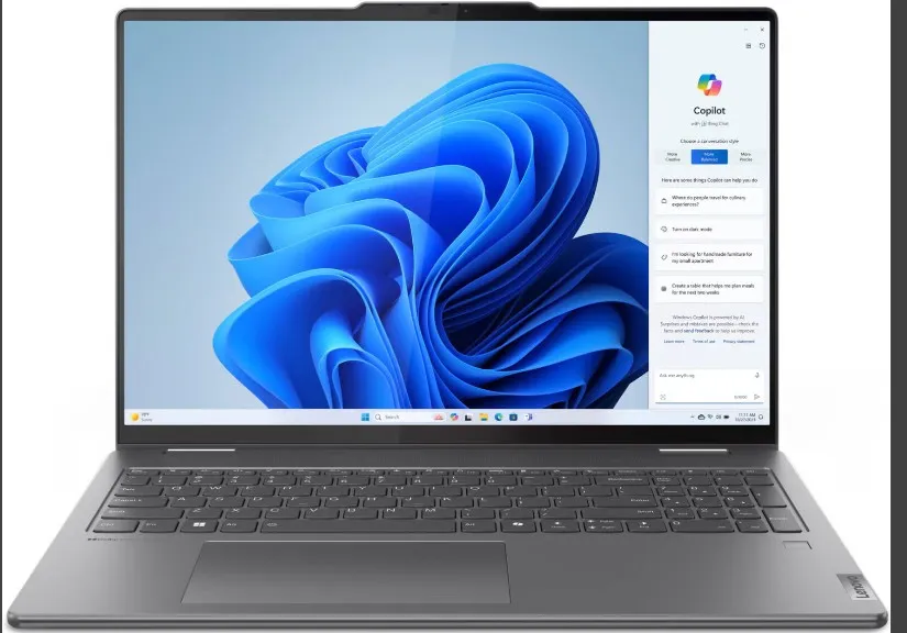 Lenovo Yoga 7 2-in-1 161ML9 Laptop, 16" WUXGA IPS Touchscreen Display, Intel Core Ultra 7 155U, AI Boost, 16GB RAM, 1TB SSD, Backlit K/B, Windows 11 Home, Storm Grey | 83DL0002US