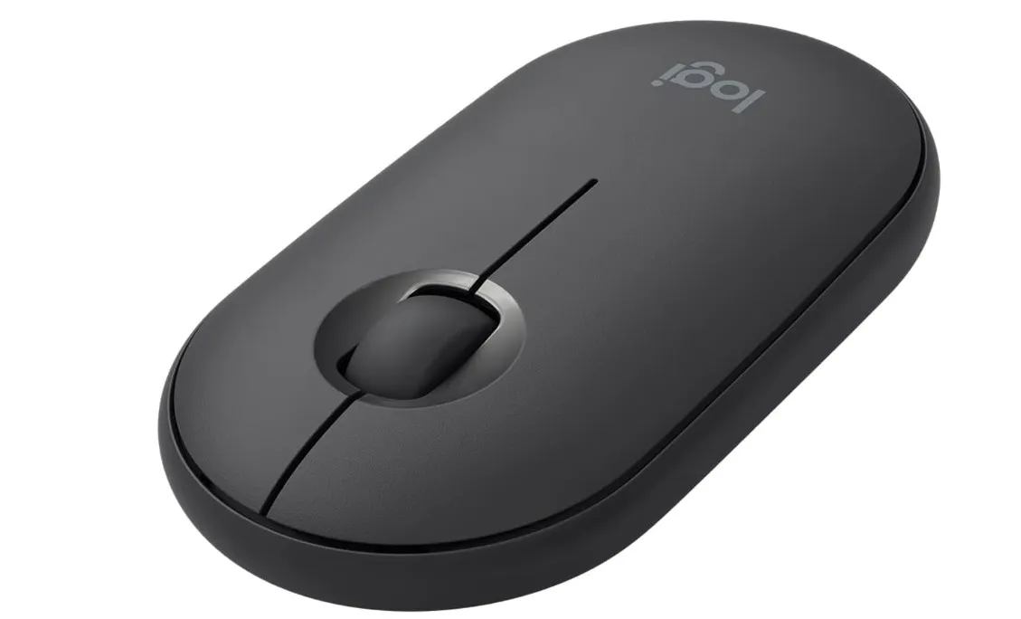 Logitech Pebble M350 Wireless Mouse with Bluetooth or USB Silent, Slim Computer Mouse Certified Works with Chromebook Graphite