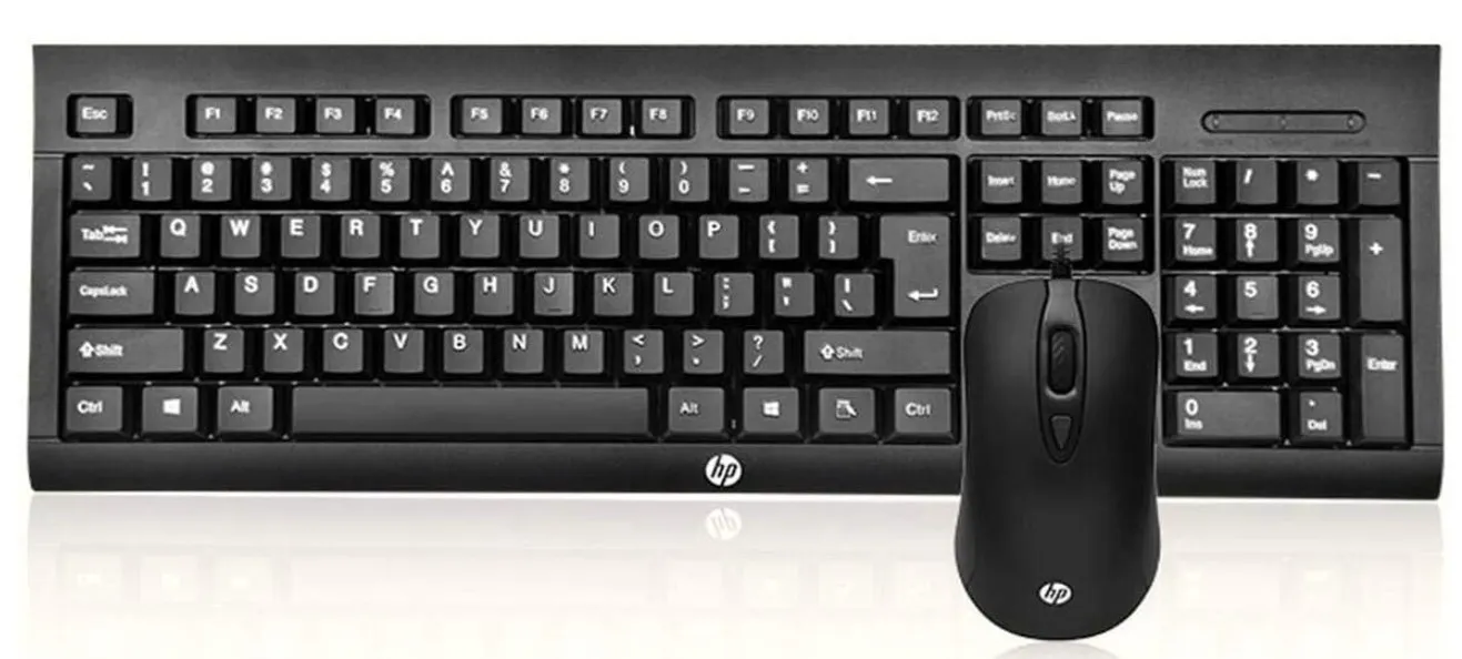 Hp KM100 USB Wired Gaming Keyboard and Mouse Combo for Desktops and Laptops - Black