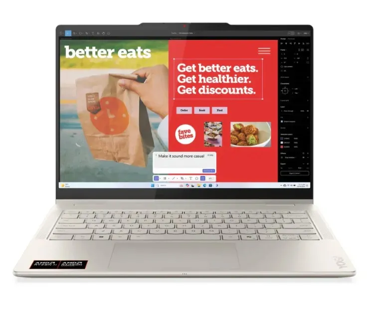 Lenovo Yoga 7 2-in-1 14AKP10 AI Laptop, AMD Ryzen AI 7 350 Processor, 16 GB RAM, 1 TB SSD, 14" WUXGA OLED Touch Display, Windows 11 Home, Backlit English & Arabic Keyboard, Seashell, 1 Year Warranty | 83JR0095AX