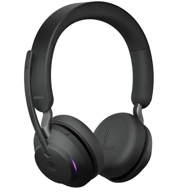 Jabra Evolve2 65 Wireless PC Headset - Noise Cancelling Microsoft Teams Certified Stereo Headphones With Long-Lasting Battery - USB-A Bluetooth Adapter - Black ( 26599-999-999 )