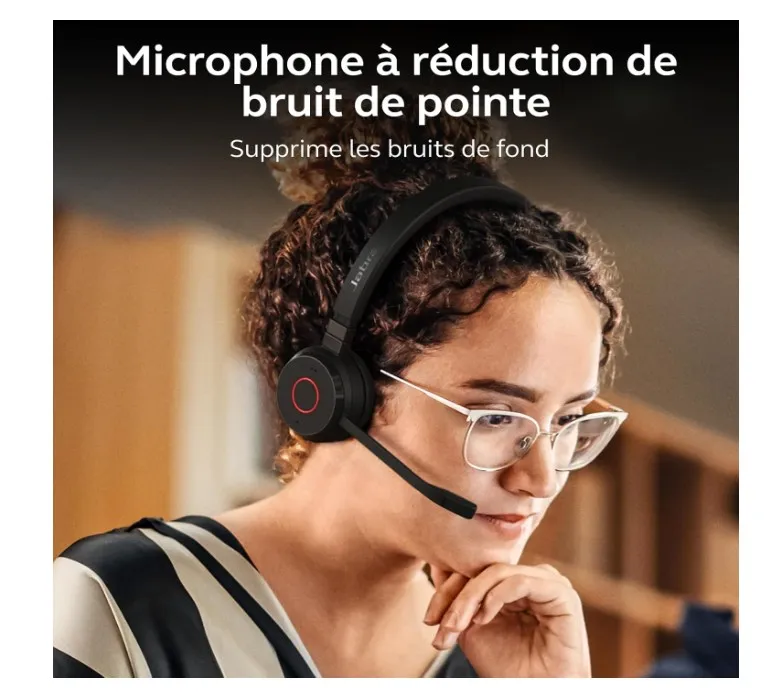 Jabra Evolve 65 TE wireless stereo headphones Microsoft Teams certified, 30m range, 12-hour battery, USB-A, dual connectivity - Black ( 6699-833-309 ) 3