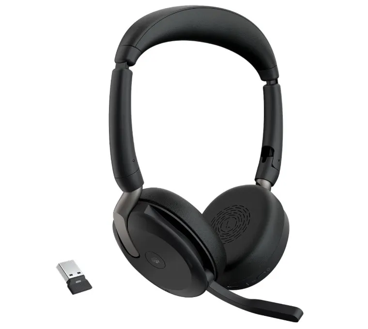 Jabra Evolve2 65 Flex - Wireless Stereo Headset with Bluetooth, Noise-cancelling Jabra ClearVoice Technology and Hybrid ANC - Certified for MS Teams - Black ( 26699-999-999 )