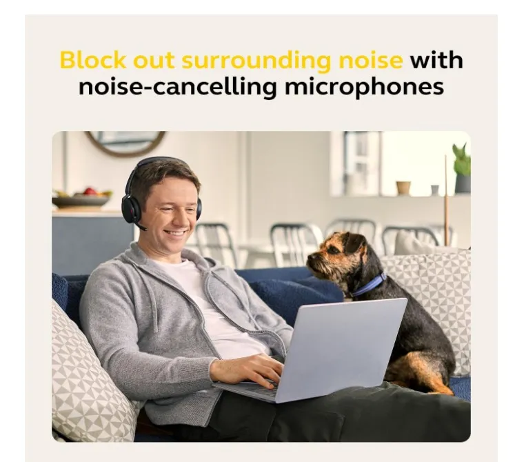 Jabra Evolve2 65 Flex - Wireless Stereo Headset with Bluetooth, Noise-cancelling Jabra ClearVoice Technology and Hybrid ANC - Certified for MS Teams - Black ( 26699-999-999 ) 3