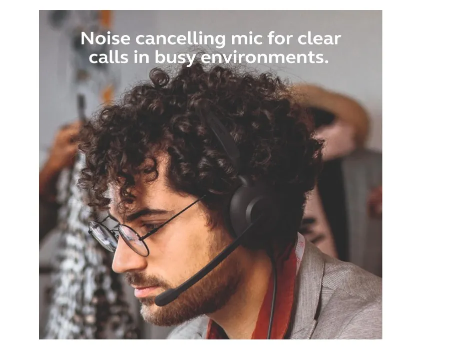 Jabra Evolve 10 Wired Headset with Noise-Cancelling Microphone for PC/Laptop Use – Easy USB-A Setup - TCO Certified – Lightweight Design - Inline Call/Volume Controls for Online Meetings - Black 3