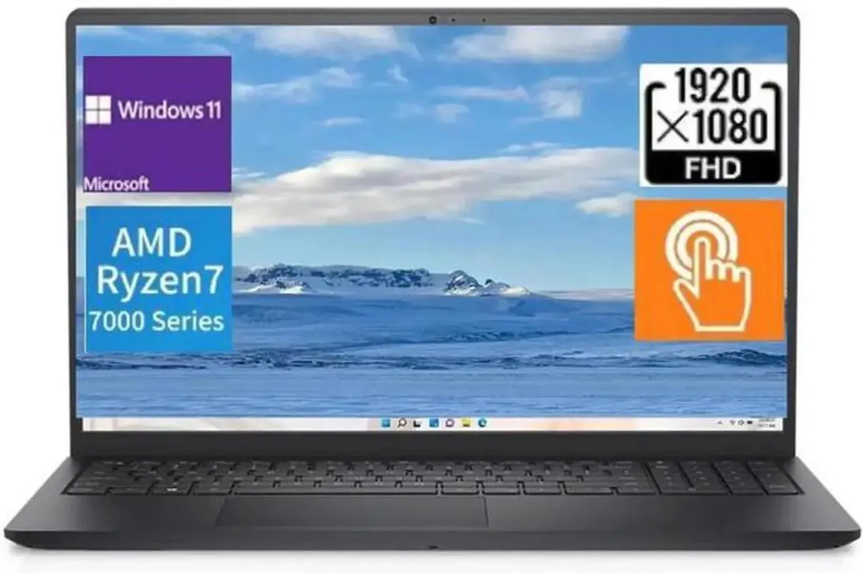 Dell Inspiron 15.6" FHD Touchscreen Laptop,AMD Ryzen 5 7530U Processor,AMD Radeon Graphics,8 GB RAM,1 TB PCIe SSD,Win 11 Home i3535-A766BLK-PUS