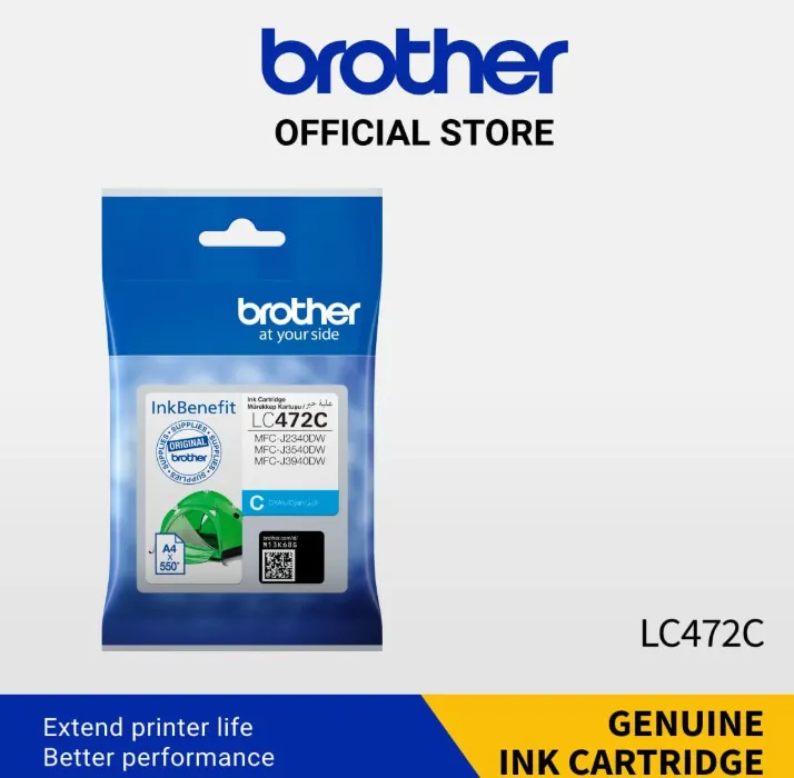 Brother LC472 Cyan Ink Cartridge 550 Page Yield, Compatible for MFC- J2340DW, MFC- J3540DW MFC- J3940DW, Cyan | LC472C 2