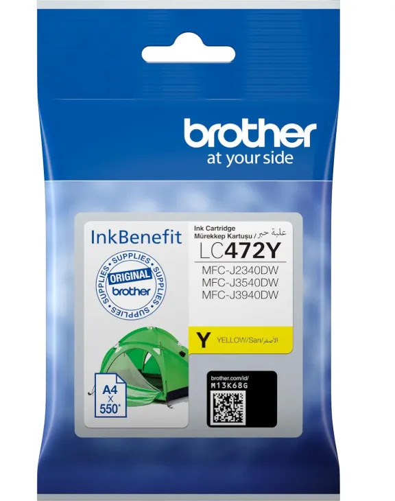 Brother LC472 Yellow Ink Cartridge 550 Page Yield, Compatible for MFC- J2340DW, MFC- J3540DW & MFC- J3940DW, Yellow | LC472Y