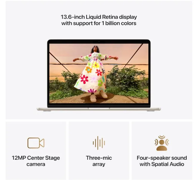 Apple MacBook Air Laptop with M5 chip: AI and Apple Intelligence, 16GB Unified Memory, 512GB SSD Storage, 12MP Center Stage Camera; ;English 3