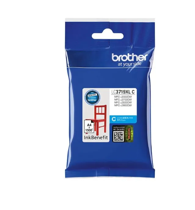 Brother LC3719XLC Cyan Ink Cartridge – Genuine High Yield Ink – ~1,500 Pages