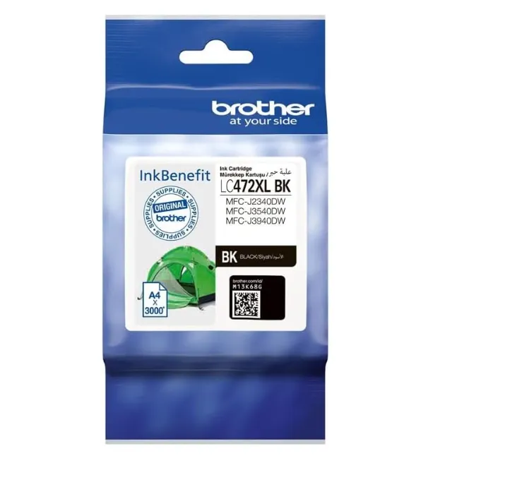 Brother LC472XLBK Black Ink Cartridge – Genuine High Yield Ink – ~3,000 Pages