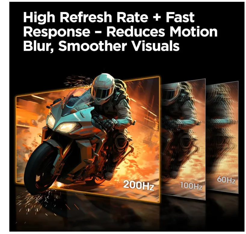KOORUI Gaming Monitor 24-inch IPS FHD 1080p, 200Hz 1ms HDR400 90% DCI-P3 Color Gamut, Adaptive Sync Ultra Slim Frame, VESA Mountable, HDMI x 2, DisplayPort, Black, G2411P