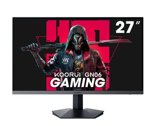 KOORUI GN06 Gaming Monitor, 27" FHD IPS Display, 165Hz Refresh Rate, 1ms (GtG) Response Time, Crosshair Function, 16.7M Colors, Free-Sync & G-Sync Technologies, Black | GN06