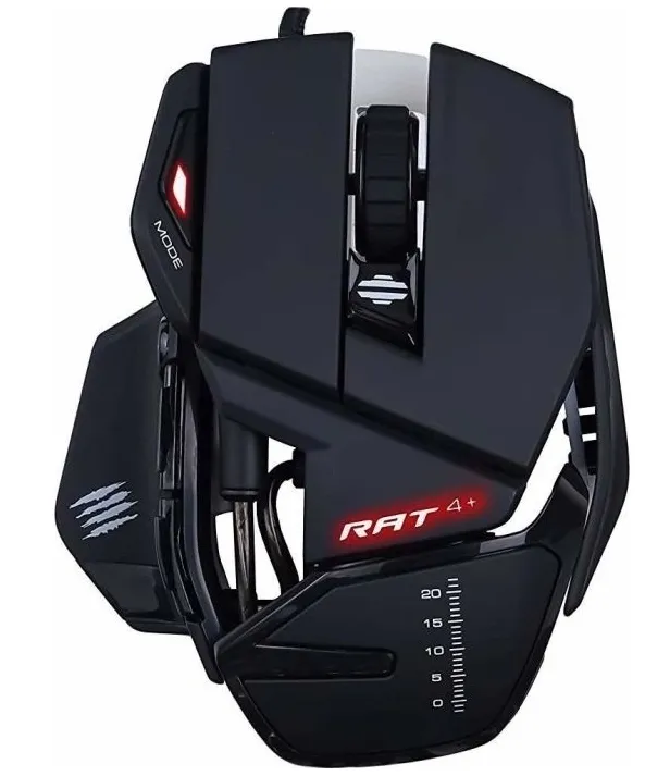 MadCatz R.A.T. 4+ Optical Gaming Mouse - Black | MR03MCINBL000-0