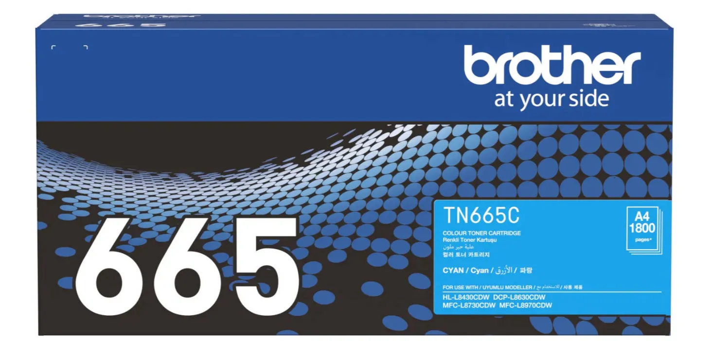 Brother TN-665C Cyan Toner Cartridge – Genuine Standard Yield Laser Toner – ~1,800 Pages