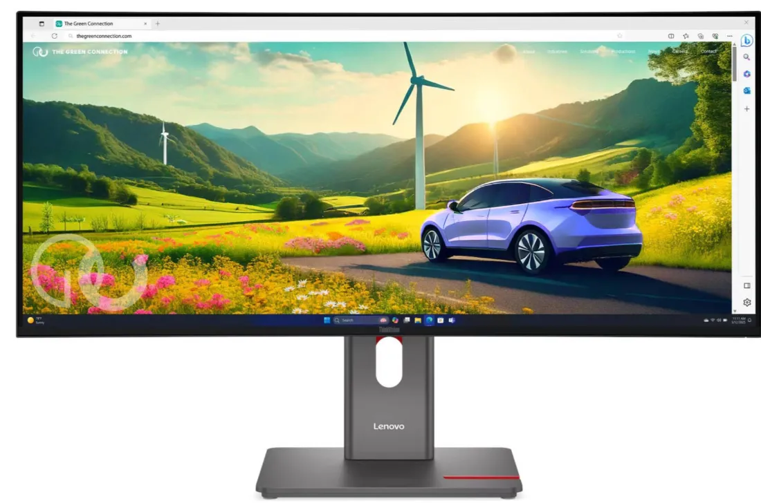 Lenovo ThinkVision P34WD-40 34" WQHD (3440 x 1440) Curved Monitor, 120Hz Refresh Rate, Anti-glare, USB-C, HDMI, DP, RJ45, Height/Tilt/Swivel, Adjustable, 3 Year Warranty | 64ADGAT1UK