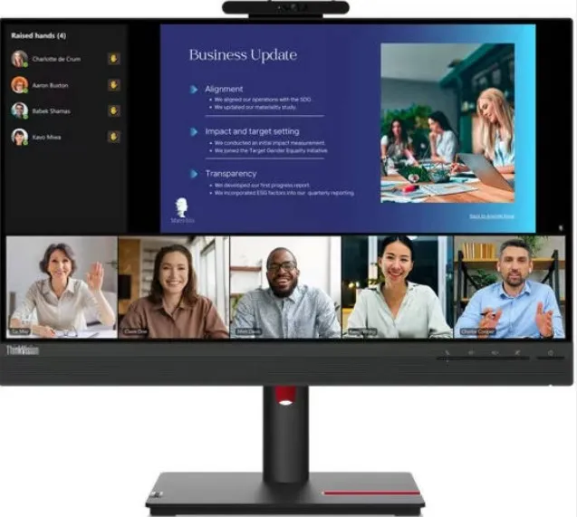 Lenovo ThinkVision T24v-30 Monitor, 23.8" IPS FHD Display, 75Hz Refresh Rate, 4ms (Extreme Mode) / 6ms (Normal Mode) Response Time, Built-In 3W x2 Speaker, Black | 63D8MAT3UK