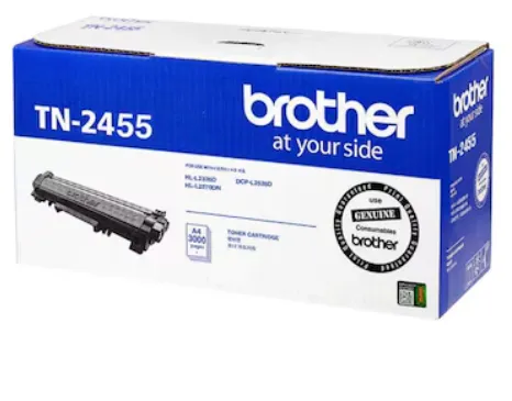 Brother TN-2455 Black Toner Cartridge – Genuine High Yield Laser Toner – ~3,000 Pages (up to ~4,500 pages depending on region/marketing spec)