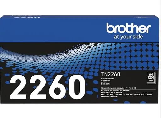 Brother TN-2260 Black Toner Cartridge – Genuine Standard Yield Laser Toner – ~1,200 Pages