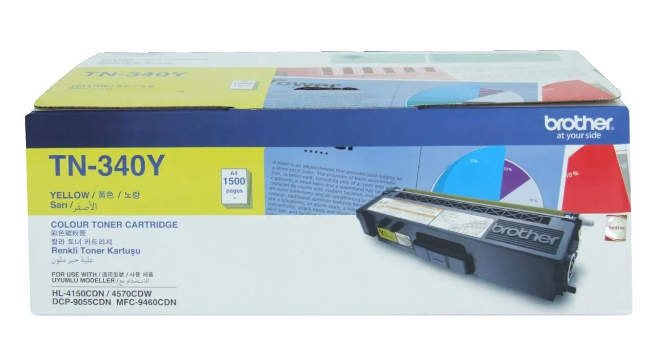 Brother TN-340Y Yellow Toner Cartridge – Genuine Standard Yield Colour Laser Toner – ~1,500 Pages