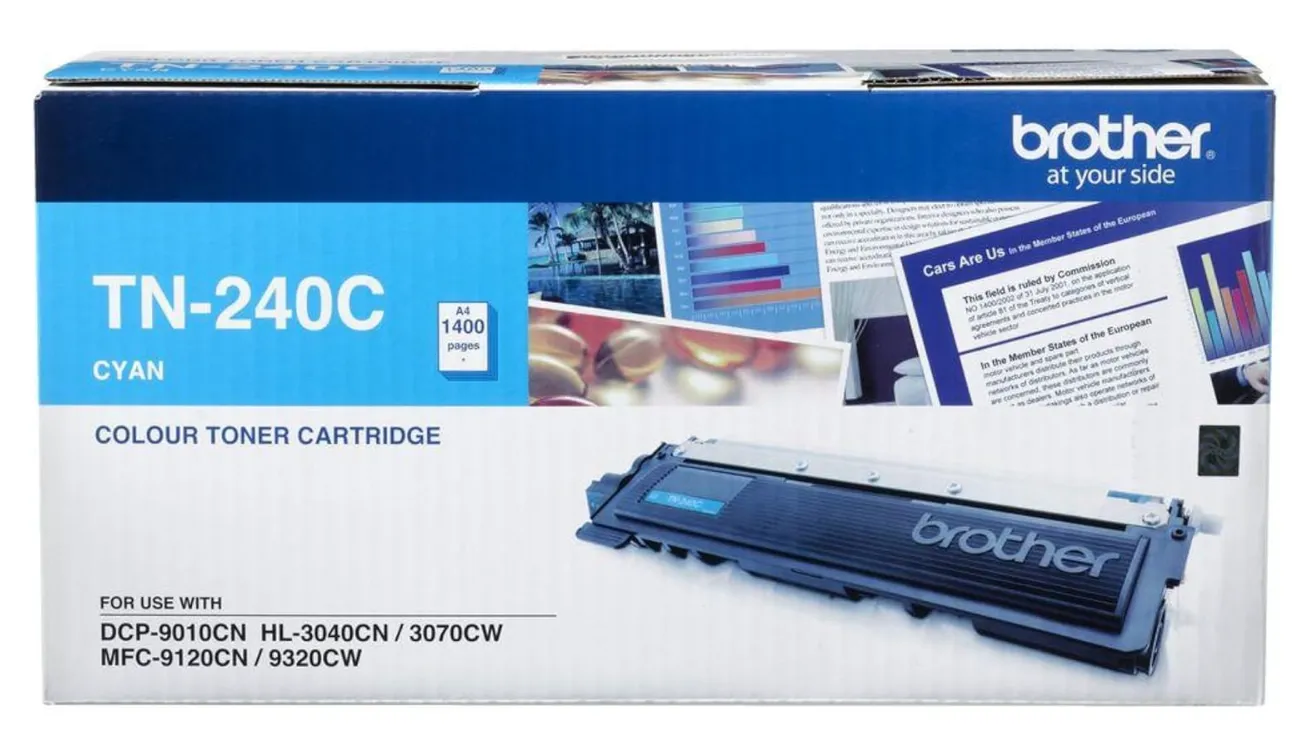 Brother TN-240C Cyan Toner Cartridge – Genuine Standard Yield Colour Laser Toner – ~1,400 Pages