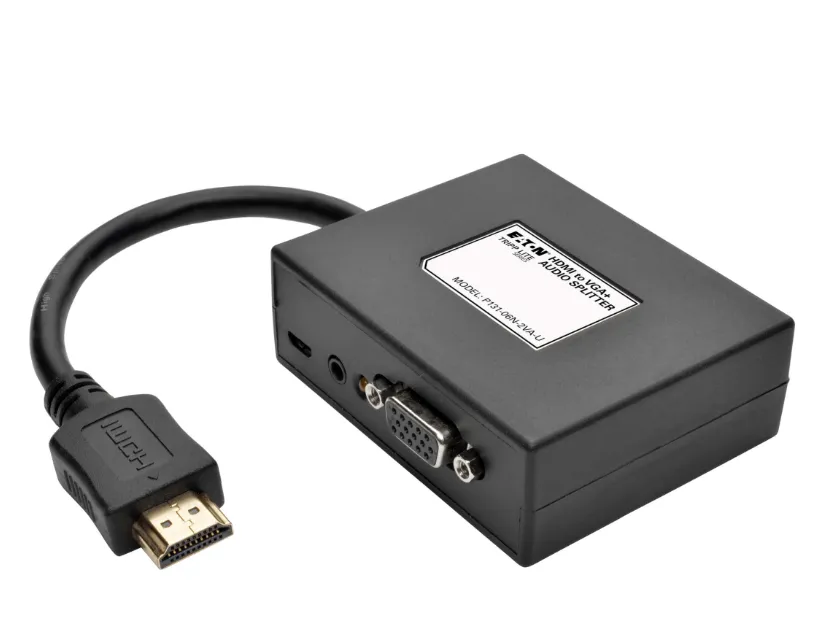 Tripp Lite P131-06N-2VA-U HDMI to Dual VGA + Audio Adapter – 6in (15.24cm) – HDMI Male to Dual VGA Female