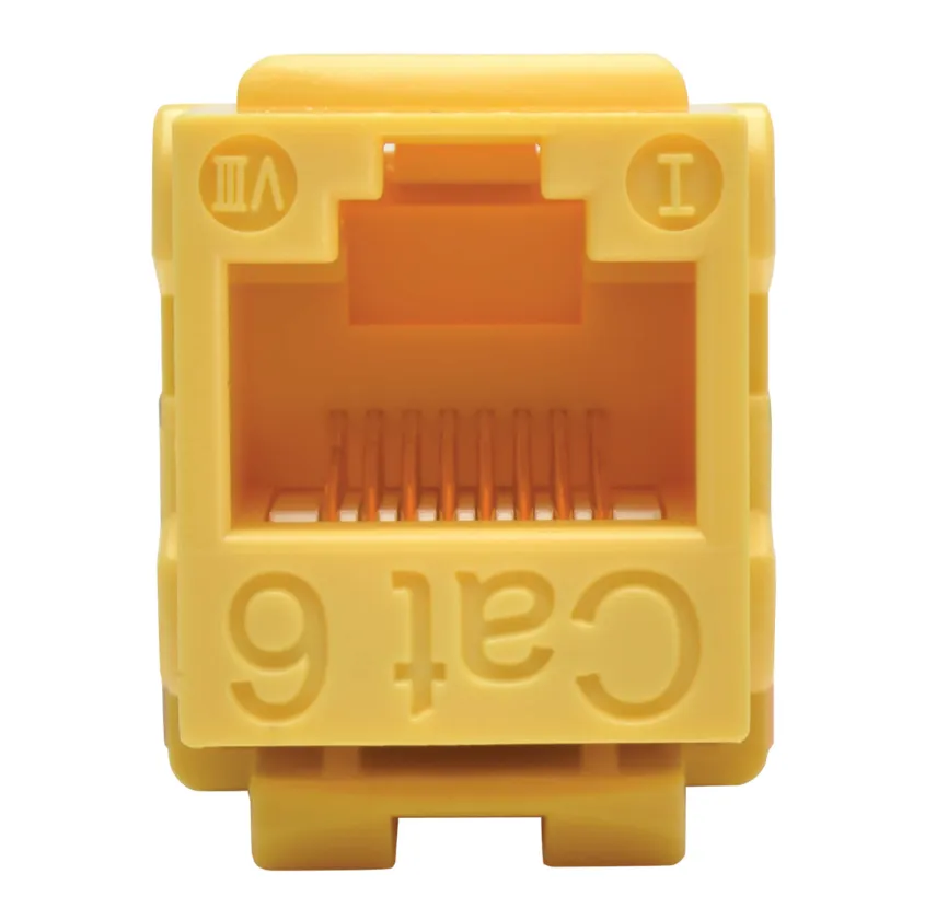 Tripp Lite N238-001-YW Cat6/Cat5e 110 IDC RJ45 Keystone Jack – Yellow – 568A/B Wiring