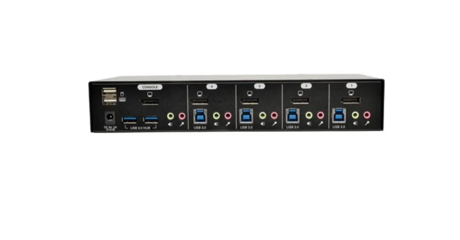Tripp Lite B004-DPUA4-K 4-Port DisplayPort KVM Switch with USB 3.0 SuperSpeed Hub & Audio 3