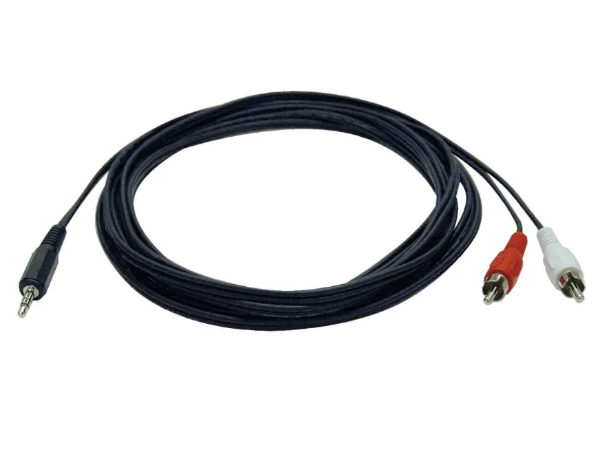 Tripp Lite P314-006 3.5mm Stereo Male to 2× RCA Male Audio Y-Splitter Cable – 6ft (1.8m)