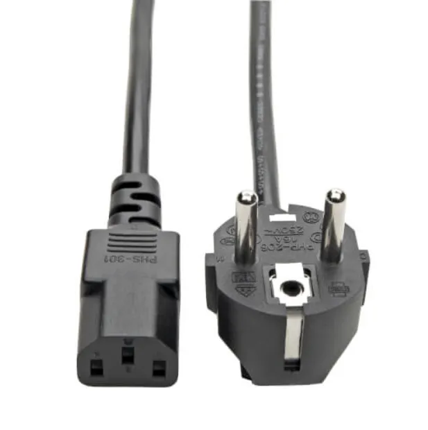 Eaton Tripp Lite P054-006 European Computer Power Cord C13 to CEE 7/7 Schuko 10A 250V 17AWG 6ft / 1.83m – Black