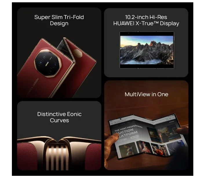 HUAWEI Mate XT Super Slim Tri-Fold Design Smartphone, 16GB+512GB, Advanced Precision Hinge System, Ultra Aperture XMAGE Camera, 10.2-inch Hi-Res HUAWEI X-True Display + MultiView in One, Red (TDRA Version) 4