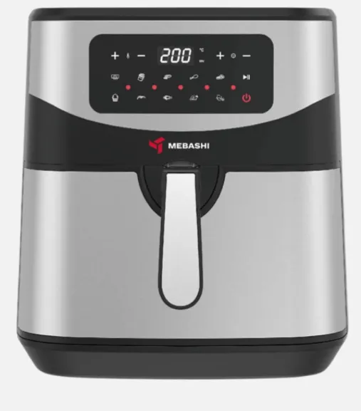 Mebashi ME-AF959(v2) 9.2L Digital Touch Screen Air Fryer, 10 Preset Programs, 1600–1800W, Stainless Steel Black / Black-Silver