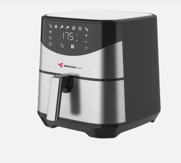 Mebashi ME-AF978 5.5L Air Fryer with LED Display, 1700W, 9 Pre-Set Programs, Stainless Steel Black