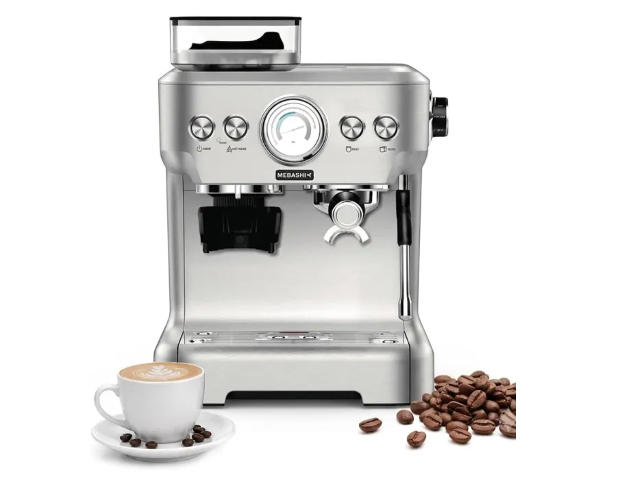 Mebashi ME-CCM2057 Espresso Coffee Machine with Integrated Grinder, 20 Bar, 2.7L, Stainless Steel 2
