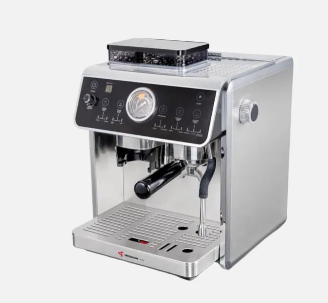 Mebashi ME-CCM2056 Commercial Coffee Machine with Dual Boiler & Integrated Coffee Grinder, 20 Bar, 2.1L, Stainless Steel