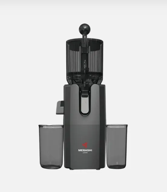 Mebashi ME-SJ3071 Slow Juicer, 250W DC Motor, 120mm Wide Feeding Chute, 45–70 RPM, Matte Black