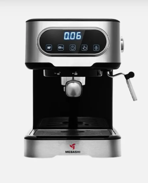 Mebashi ME-ECM2022 Espresso Coffee Machine with Touch Control, 1.5L, 20 Bar, Chrome Black / Black-Stainless Steel