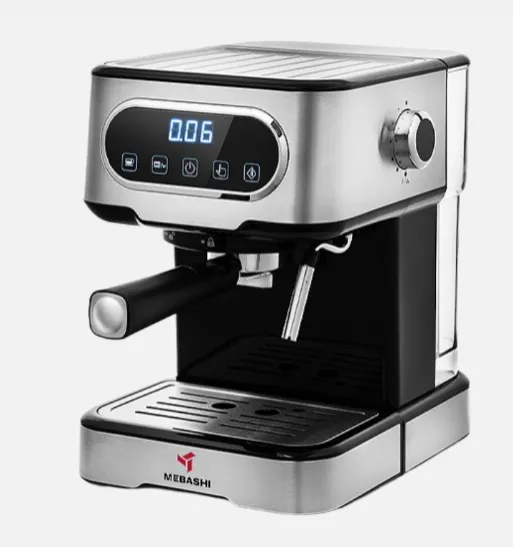 Mebashi ME-ECM2022 Espresso Coffee Machine with Touch Control, 1.5L, 20 Bar, Chrome Black / Black-Stainless Steel