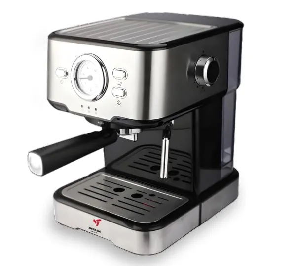 Mebashi ME-ECM2021 Espresso Coffee Machine, 1.5L, 20 Bar ULKA Italy Pump, 1100W, Chrome Black / Steel