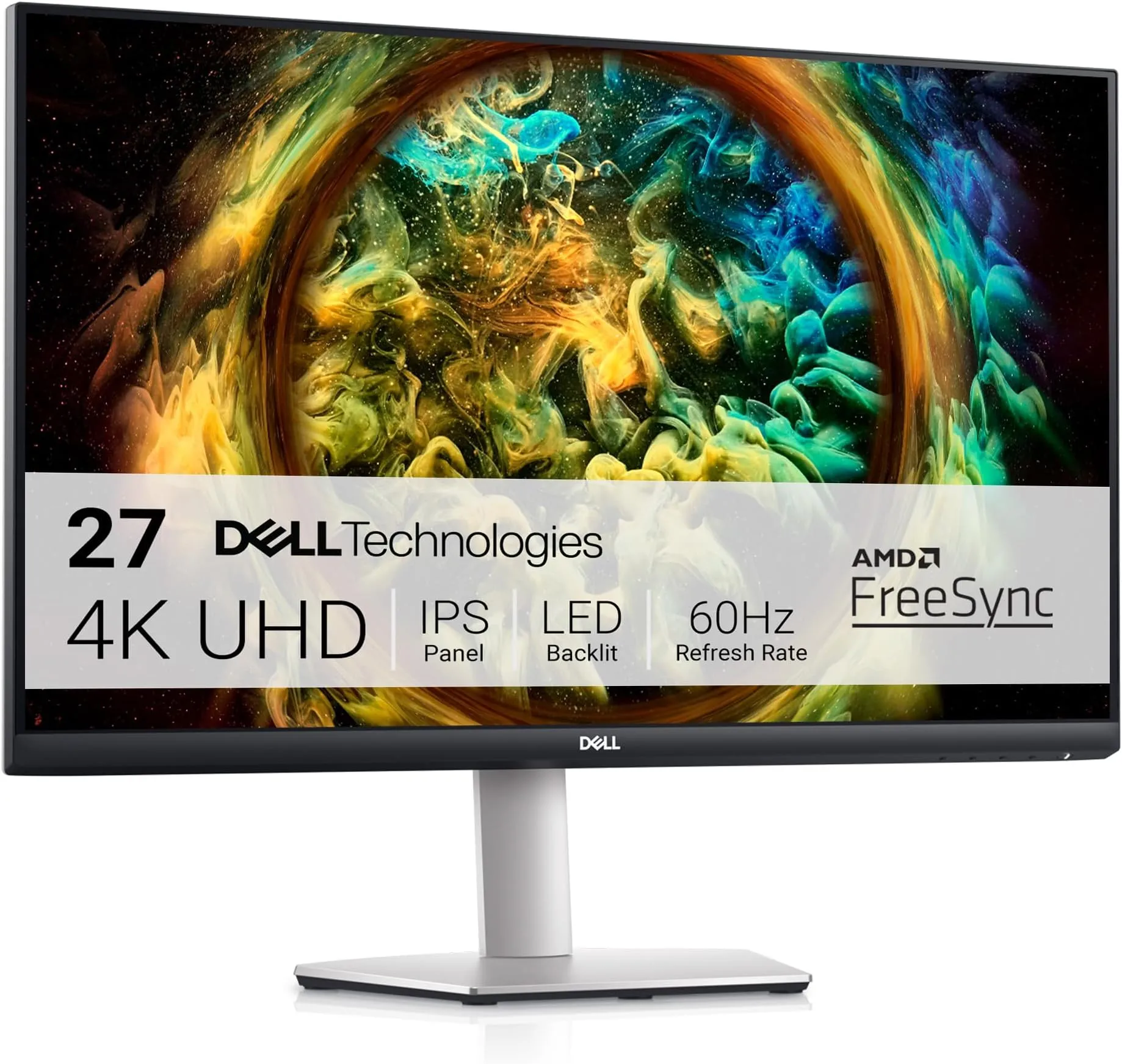 Dell 27 Plus 4K Monitor - S2725QS - 27-inch 4K (3840 x 2160) 120Hz 16:9 Display, IPS Panel, AMD FreeSync Premium, sRGB 99%, Integrated Speakers, 1500:1 Contrast Ratio, Comfortview Plus - Ash White 3